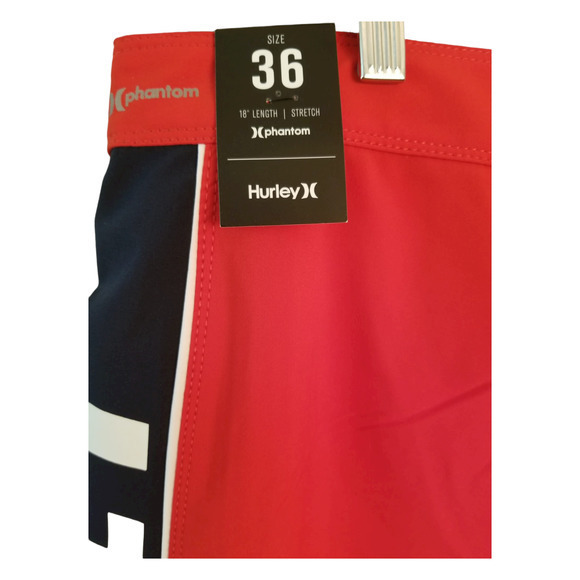 Hurley Phantom Men's Board Stretch Shorts Size 36‎ Length 18 inches Color Red - Picture 6 of 8